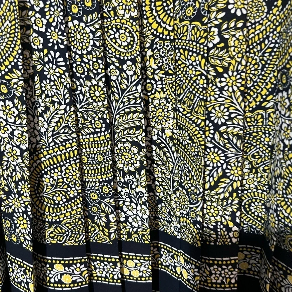 Tommy Hilfiger All Over Paisley Print Pleated Mini Skirt Navy Combo Womens 12